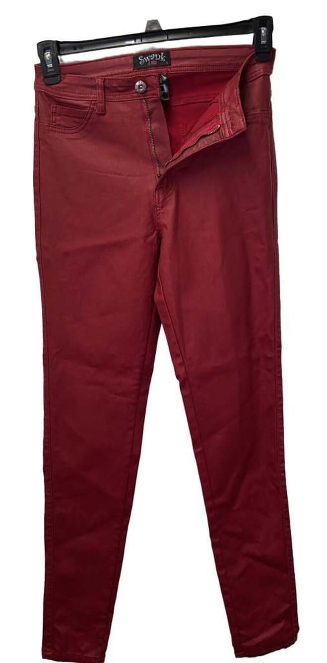 Swank Red Coated Skinny Jeans